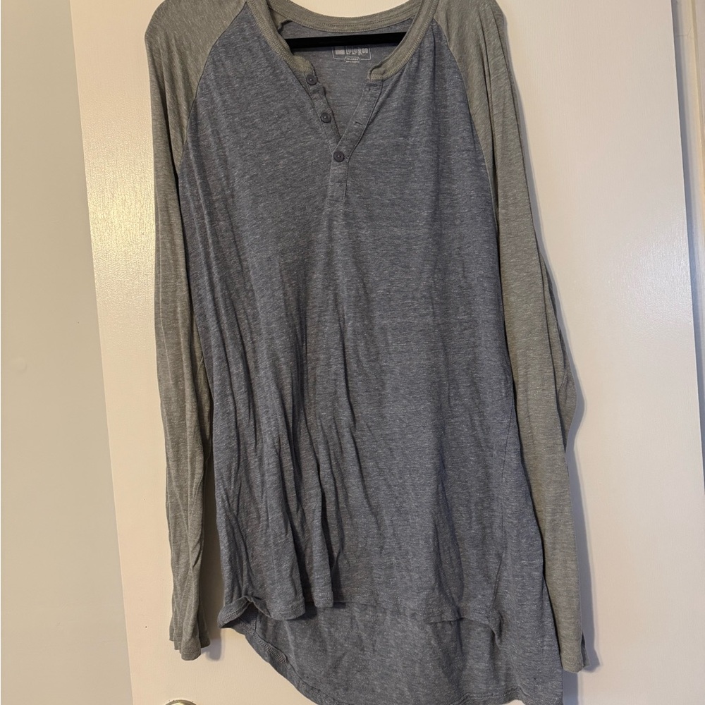 LuLaRoe Two-Tone Long Sleeve Henley 3XL Mark EUC